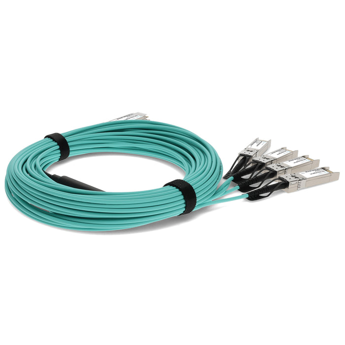 Cisco Compatible TAA Compliant 40GBase-AOC QSFP+ to 4xSFP+ Active Optical Cable (850nm, MMF, 30m)