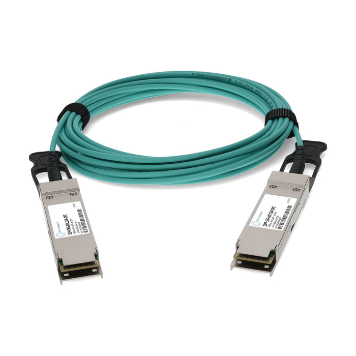 MSA and TAA Compliant 56GBase-AOC QSFP+ Active Optical Cable (850nm, MMF, 15m)
