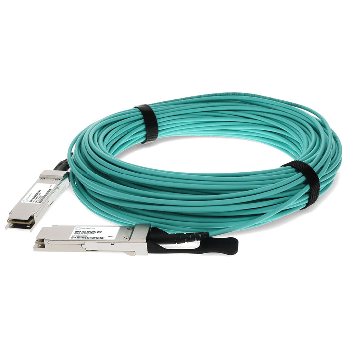 MSA and TAA Compliant 56GBase-AOC QSFP+ Active Optical Cable (850nm, MMF, 20m)