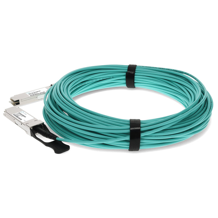 MSA and TAA Compliant 56GBase-AOC QSFP+ Active Optical Cable (850nm, MMF, 20m)