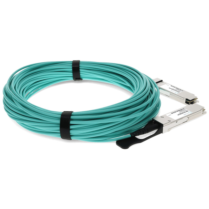 MSA and TAA Compliant 56GBase-AOC QSFP+ Active Optical Cable (850nm, MMF, 20m)
