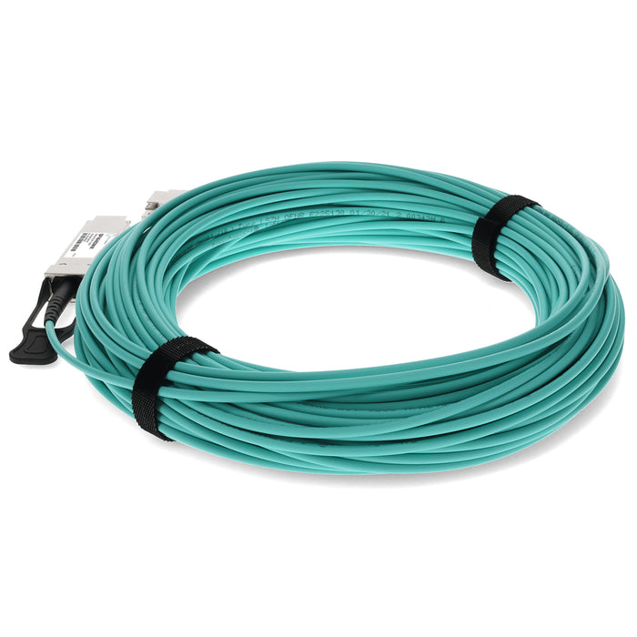 MSA and TAA Compliant 56GBase-AOC QSFP+ Active Optical Cable (850nm, MMF, 25m)