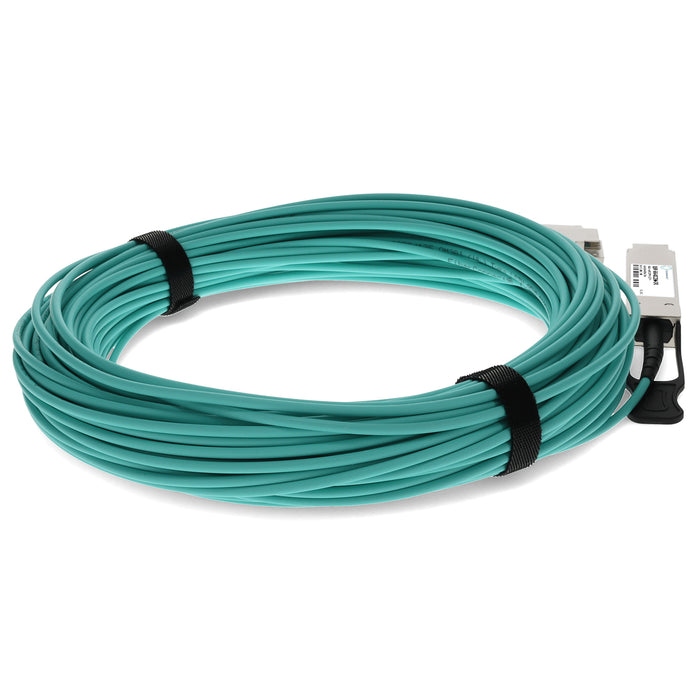 MSA and TAA Compliant 56GBase-AOC QSFP+ Active Optical Cable (850nm, MMF, 25m)