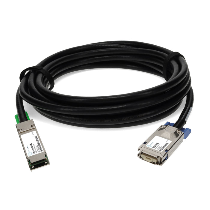 MSA and TAA Compliant 10GBase-CX QSFP+ to CX4 Direct Attach Cable (Passive Twinax, 7m)