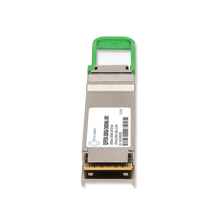 MSA and TAA 100GBase-CWDM4 QSFP28 Transceiver (SMF, 1270nm to 1330nm, 500m, LC, DOM, Limited Temp 15C to 55C)