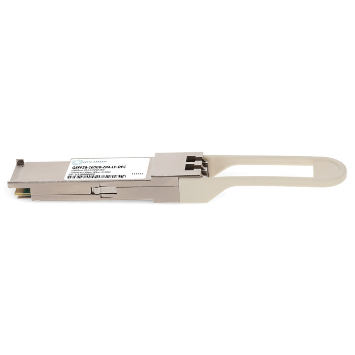 MSA and TAA 100GBase-ZR4 QSFP28 Transceiver Low Power (SMF, 1295nm to 1309nm, 80km, LC, DOM)