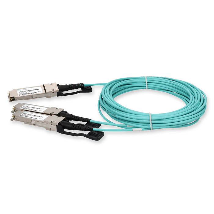 Dell Compatible TAA Compliant 100GBase-CU QSFP28 to 2xQSFP28 Active Optical Cable (850nm, MMF, 3m)