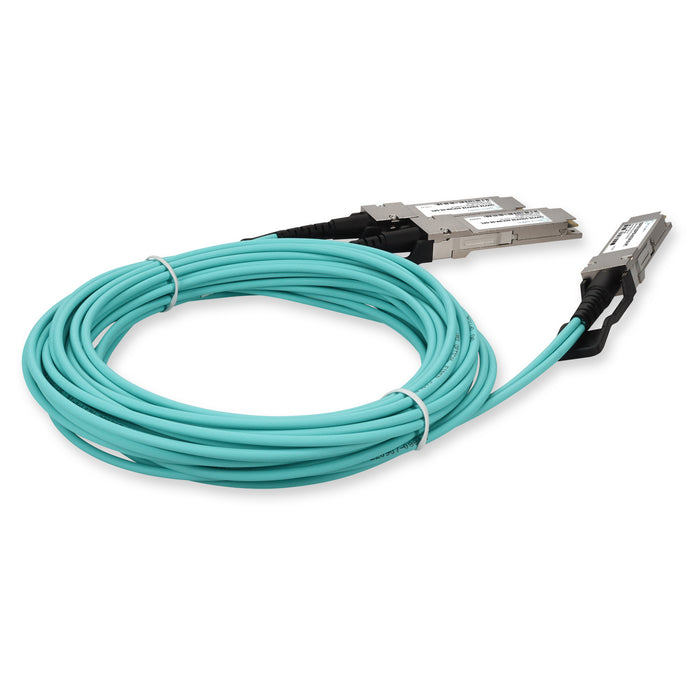 Dell Compatible TAA Compliant 100GBase-CU QSFP28 to 2xQSFP28 Active Optical Cable (850nm, MMF, 3m)