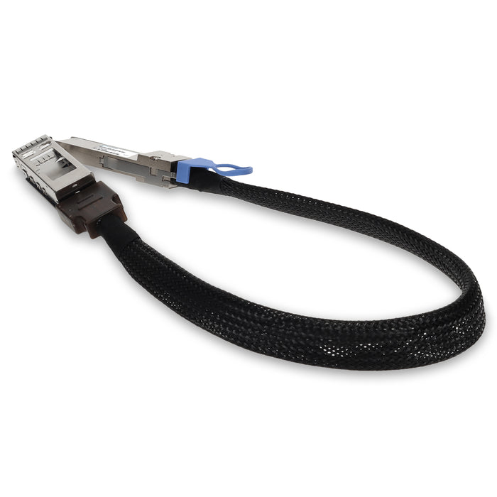 200GBase-CU QSFP56 to QSFP56 Male to Female Direct Attach Extension Cable (Passive Twinax, 22cm, 30AWG)
