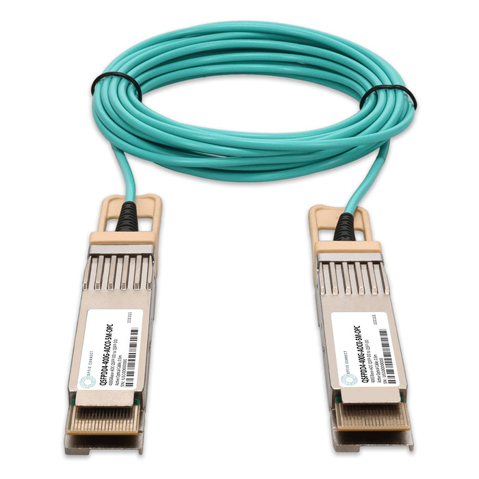 MSA and TAA Compliant 400GBase-AOC QSFP-DD to QSFP-DD Active Optical Cable (850nm, MMF, 0.5m)