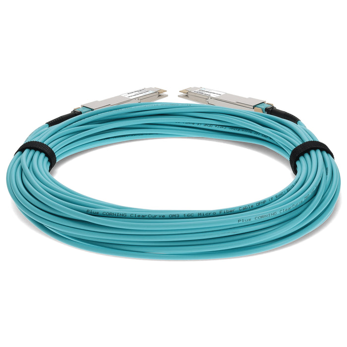 Arista Networks Compatible TAA 400GBase-AOC QSFP-DD to QSFP-DD Low Power Active Optical Cable (850nm, MMF, 20m)