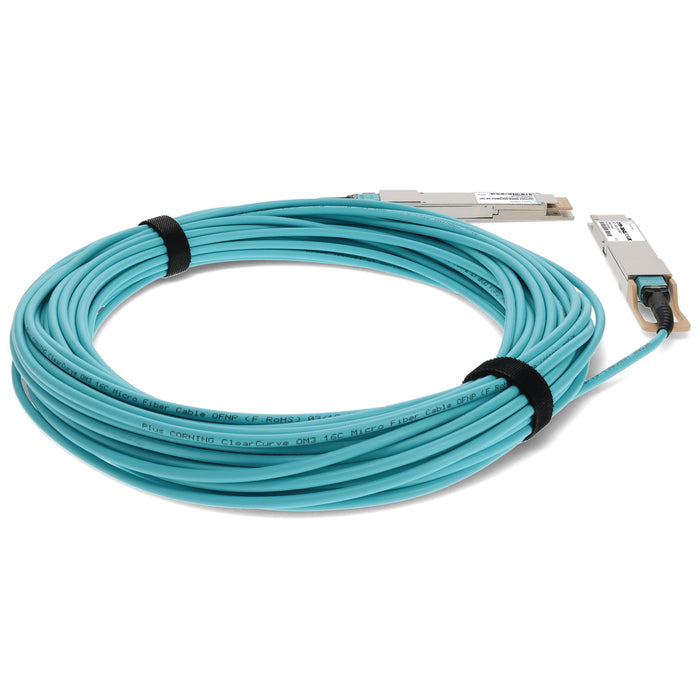 Arista Networks Compatible TAA 400GBase-AOC QSFP-DD to QSFP-DD Low Power Active Optical Cable (850nm, MMF, 20m)