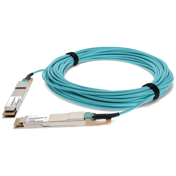 Juniper Networks Compatible TAA 400GBase-AOC QSFP-DD to QSFP-DD Low Power Active Optical Cable (850nm, MMF, 20m)