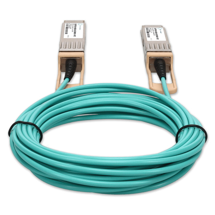 Juniper Networks Compatible TAA 400GBase-AOC QSFP-DD to QSFP-DD Low Power Active Optical Cable (850nm, MMF, 30m)