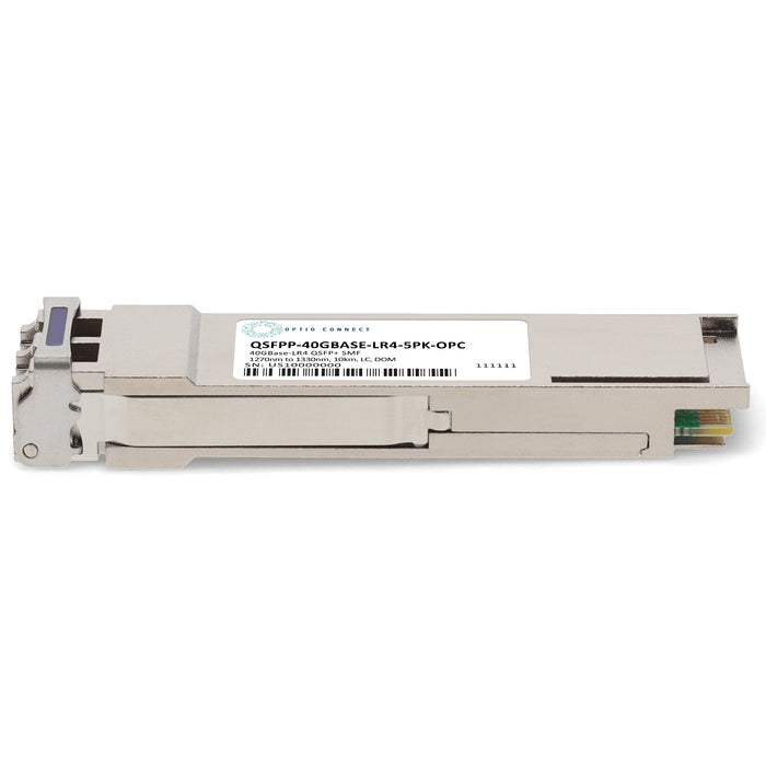 5PK Juniper Networks® QSFPP-40GBASE-LR4 Compatible TAA 40GBase-LR4 QSFP+ Transceiver (SMF, 1270nm to 1330nm, 10km, LC, DOM)
