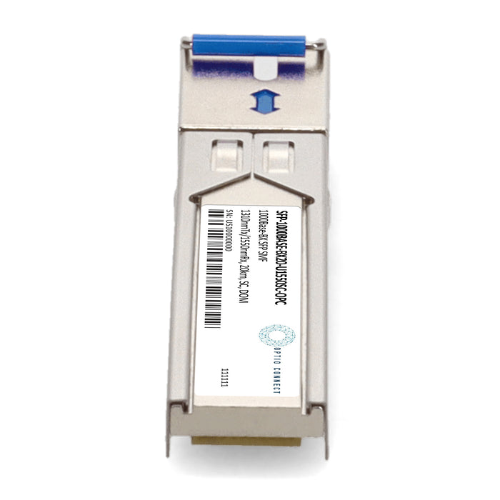 Waystream® PacketFront SFP-1000BASE-BX10-U Compatible TAA 1000Base-BX SFP Transceiver (SMF, 1310nmTx/1550nmRx, 20km, SC, DOM)