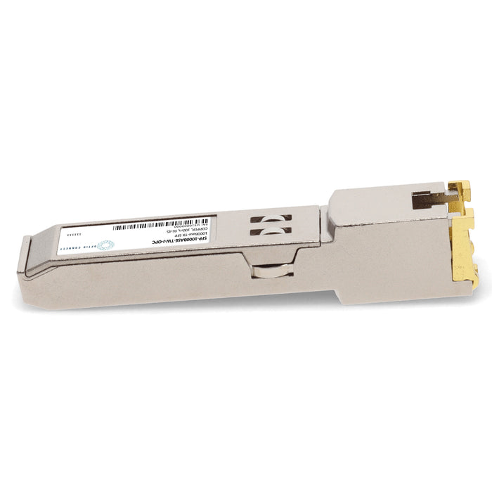 Juniper Networks® Compatible TAA 10/100/1000Base-TX SFP Transceiver (Copper, RJ-45, 100m,SGMII, LOS, Auto Negotiation, Trap Door and Wire Bail)