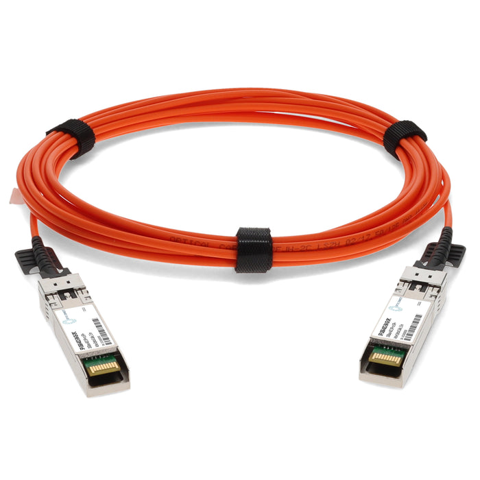 MSA and TAA Compliant 10GBase-AOC SFP+ to SFP+ Orange Active Optical Cable (850nm, MMF, 3.5m)