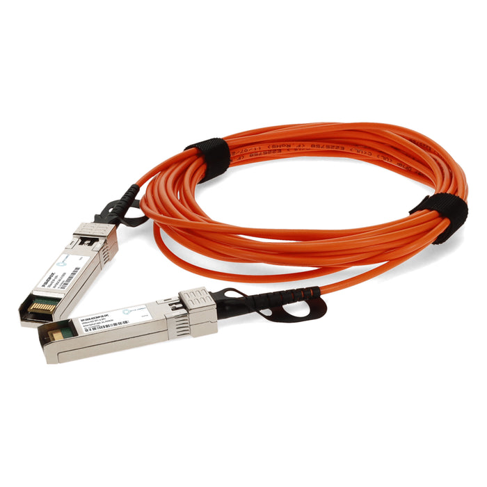 MSA and TAA Compliant 10GBase-AOC SFP+ to SFP+ OFNP (Plenum-rated) Orange Active Optical Cable (850nm, MMF, 3m)