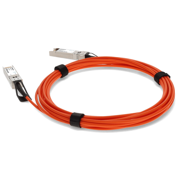 MSA and TAA Compliant 10GBase-AOC SFP+ to SFP+ Orange Active Optical Cable (850nm, MMF, 5m)
