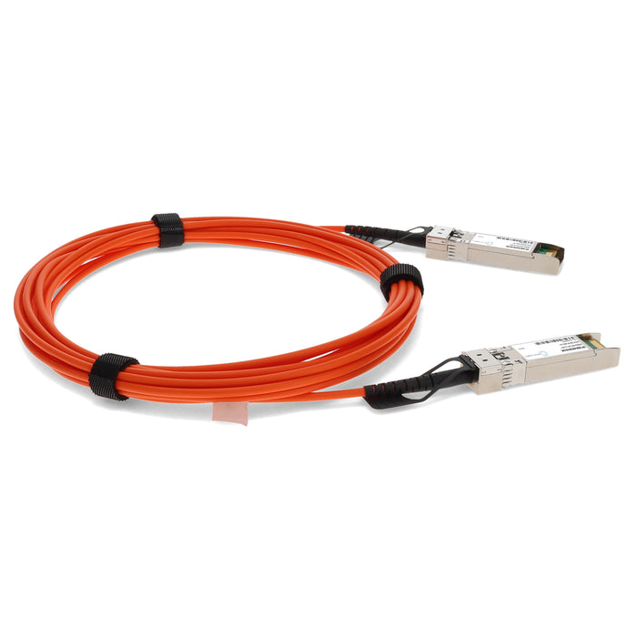 MSA and TAA Compliant 10GBase-AOC SFP+ to SFP+ Orange Active Optical Cable (850nm, MMF, 5m)