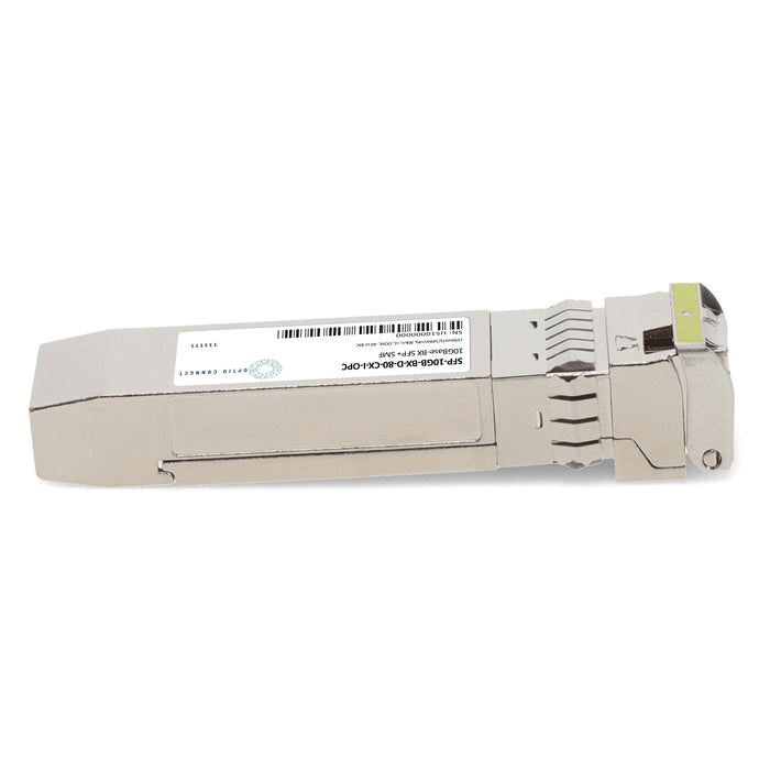 Calix® Compatible TAA 10GBase-BX SFP+ Transceiver (SMF, 1550nmTx/1490nmRx, 80km, LC, DOM, -40 to 85C)