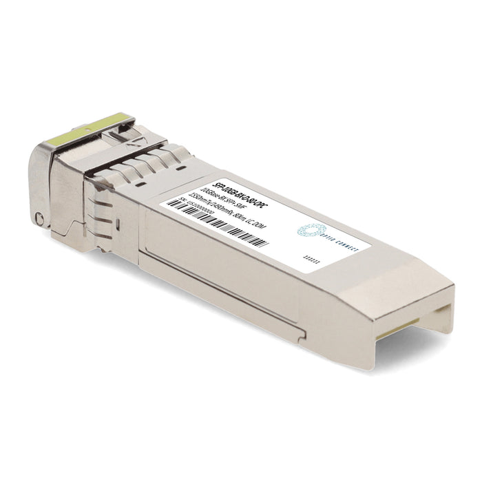 MSA and TAA 10GBase-BX SFP+ Transceiver (SMF, 1550nmTx/1490nmRx, 80km, LC, DOM)