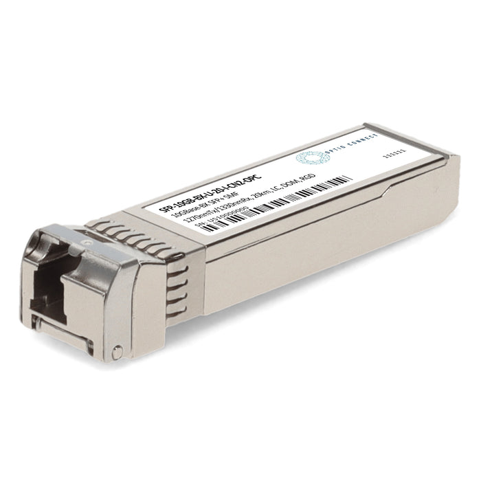 Ciena® Compatible TAA 10GBase-BX SFP+ Transceiver (SMF, 1270nmTx/1330nmRx, 20km, LC, DOM, -40 to 85C)