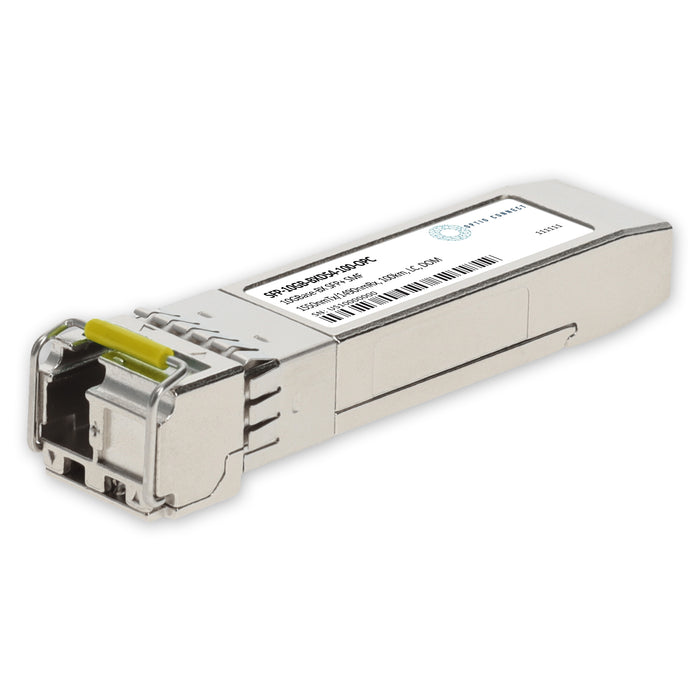 MSA and TAA 10GBase-BX SFP+ Transceiver (SMF, 1550nmTx/1490nmRx, 100km, LC, DOM)