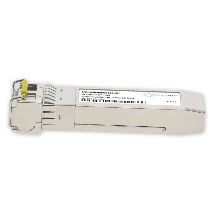 MSA and TAA 10GBase-BX SFP+ Transceiver (SMF, 1550nmTx/1490nmRx, 100km, LC, DOM)