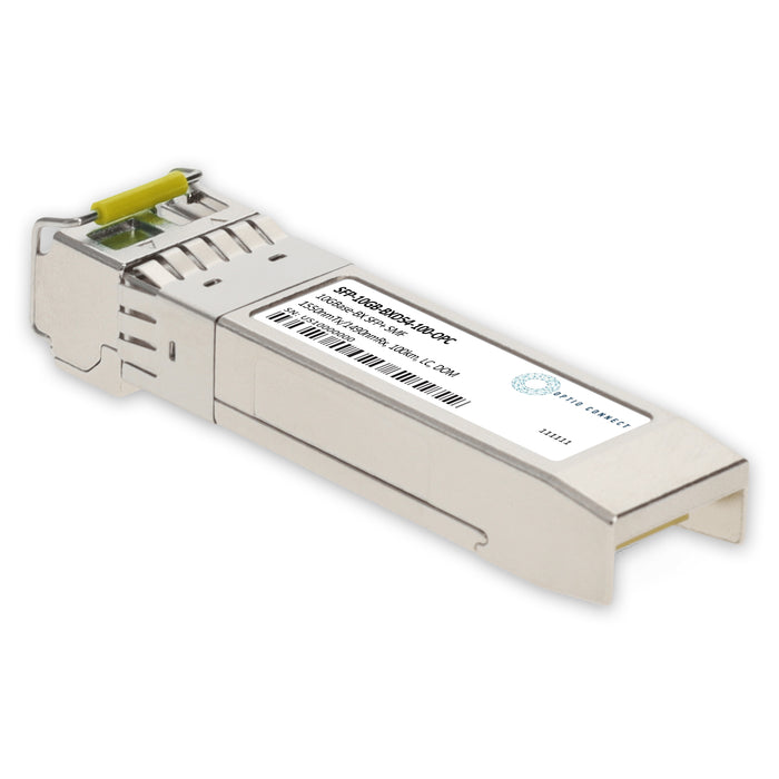 MSA and TAA 10GBase-BX SFP+ Transceiver (SMF, 1550nmTx/1490nmRx, 100km, LC, DOM)