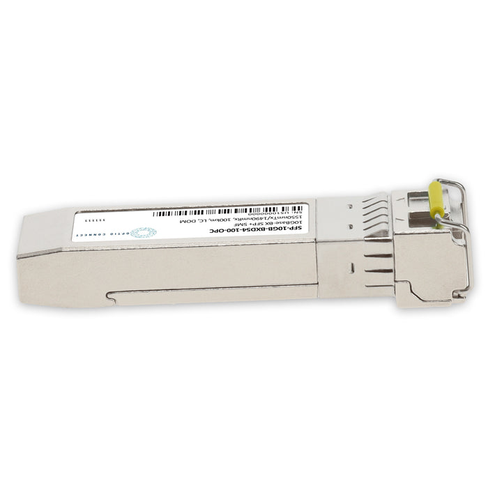 MSA and TAA 10GBase-BX SFP+ Transceiver (SMF, 1550nmTx/1490nmRx, 100km, LC, DOM)