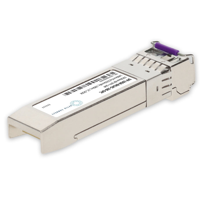 MSA and TAA 10GBase-BX SFP+ Transceiver (SMF, 1490nmTx/1550nmRx, 100km, LC, DOM)
