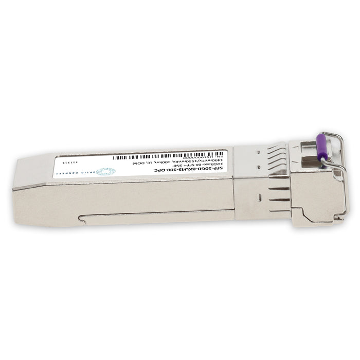 MSA and TAA 10GBase-BX SFP+ Transceiver (SMF, 1490nmTx/1550nmRx, 100km, LC, DOM)