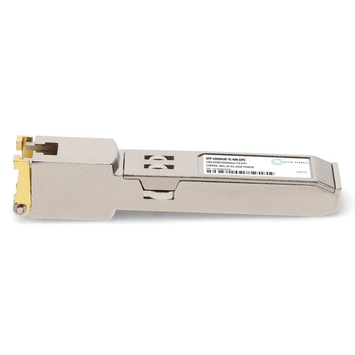 Mellanox® Compatible TAA 100/1000/10000Base-TX SFP+ Transceiver (Copper, 30m, RJ-45, Low Power)
