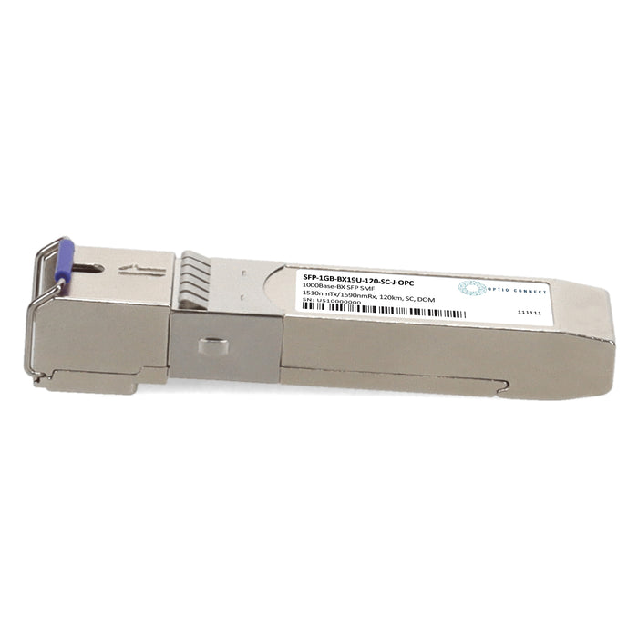 Juniper Networks® Compatible TAA 1000Base-BX SFP Transceiver (SMF, 1510nmTx/1590nmRx, 120km, SC, DOM)