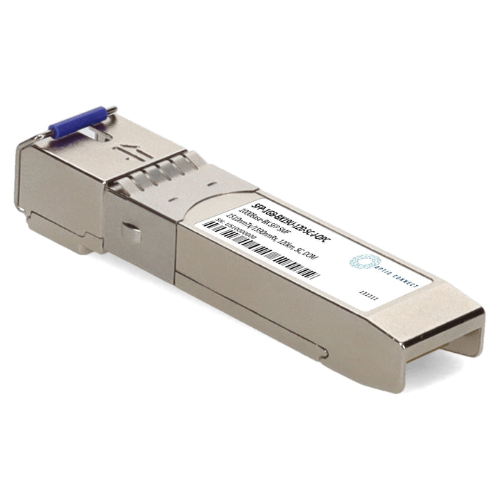 Juniper Networks® Compatible TAA 1000Base-BX SFP Transceiver (SMF, 1510nmTx/1590nmRx, 120km, SC, DOM)
