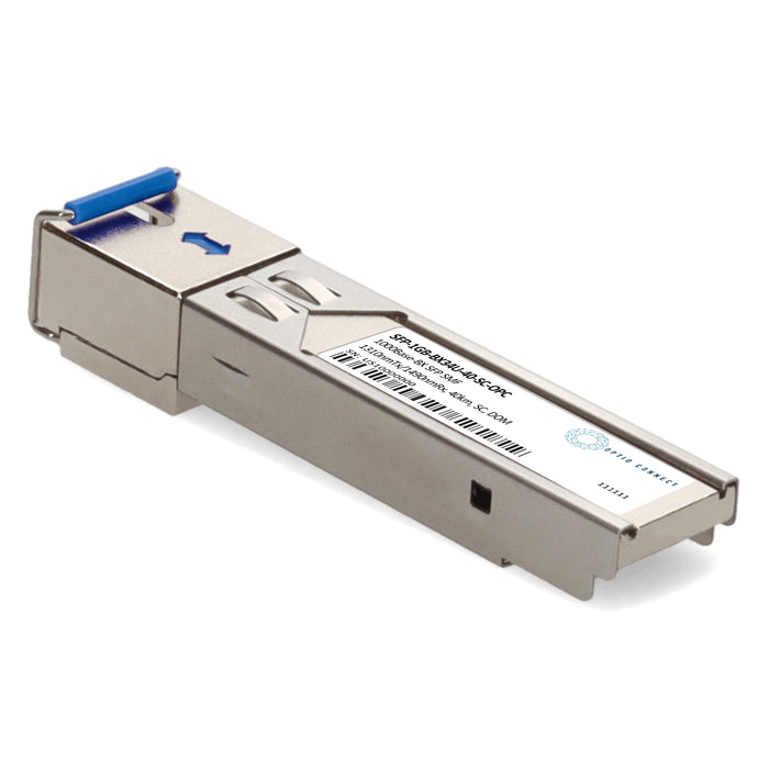 MSA and TAA 1000Base-BX SFP Transceiver (SMF, 1310nmTx/1490nmRx, 40km, SC, DOM)