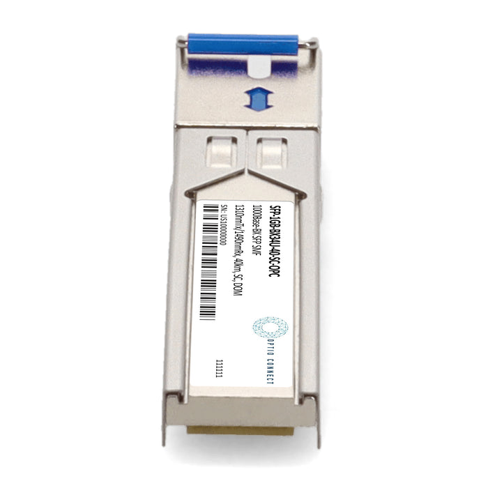 MSA and TAA 1000Base-BX SFP Transceiver (SMF, 1310nmTx/1490nmRx, 40km, SC, DOM)