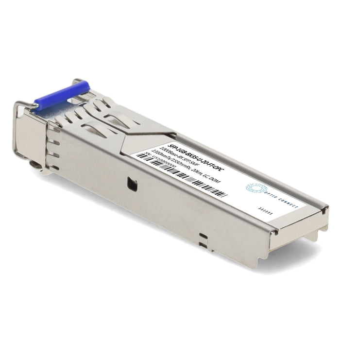 Fortinet® Compatible TAA 1000Base-BX SFP Transceiver (SMF, 1310nmTx/1550nmRx, 20km, LC, DOM)