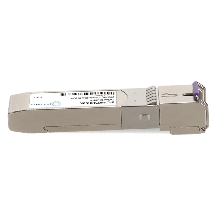 MSA and TAA 1000Base-BX SFP Transceiver (SMF, 1490nmTx/1570nmRx, 80km, SC, DOM)