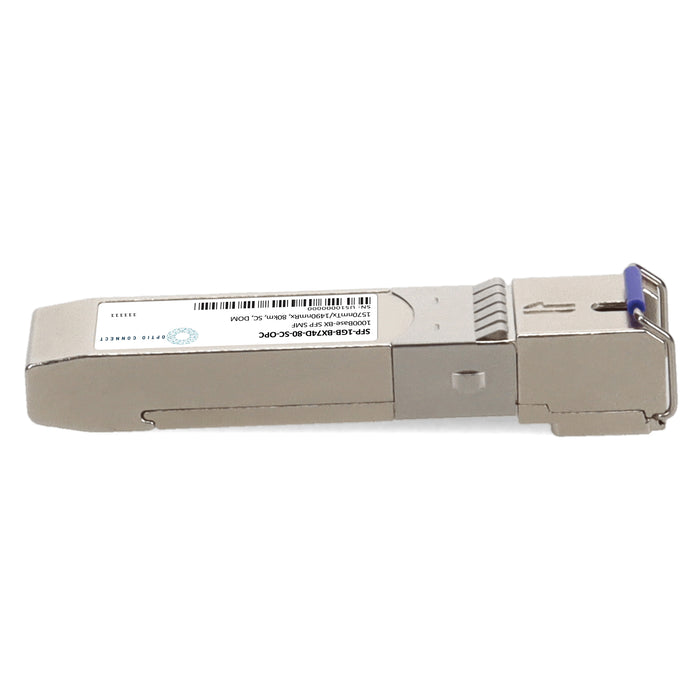 MSA and TAA 1000Base-BX SFP Transceiver (SMF, 1570nmTx/1490nmRx, 80km, SC, DOM)