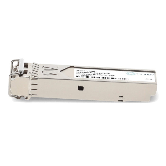 MSA and TAA 10/25GBase-DWDM SFP28 Transceiver Dual-Rate 100GHz (SMF, Tunable, 15km, LC, DOM, -20 to 85C)