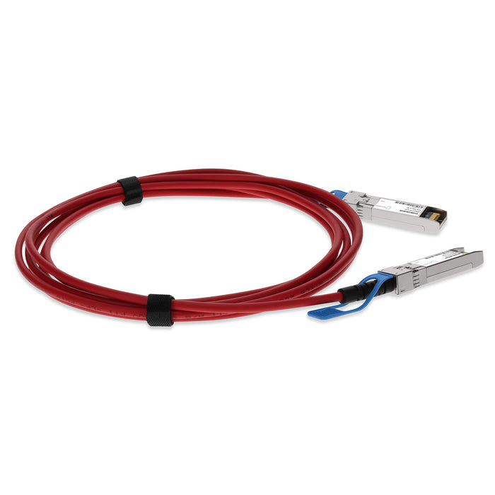 Cisco SFP-H10GB-CU3M Compatible TAA Compliant 10GBase-CU SFP+ Red Direct Attach Cable (Passive Twinax, 3m)