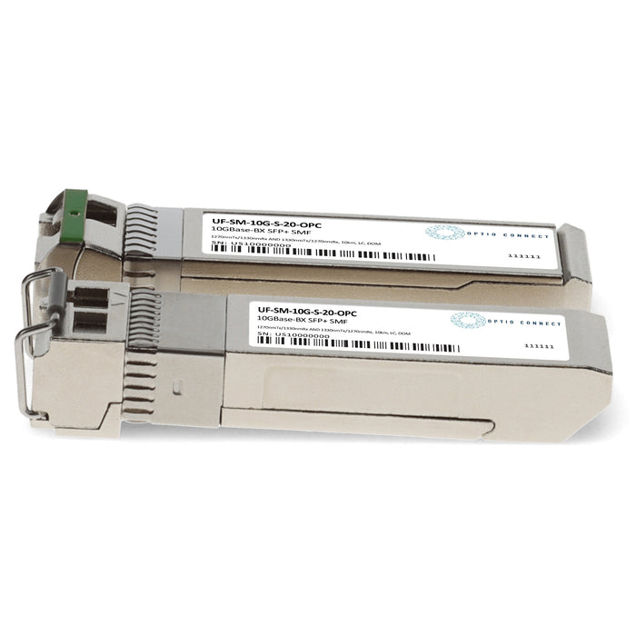 10 Pair of Ubiquiti UF-SM-10G-S-20 Compatible TAA 10GBase-BX SFP+ Transceiver (SMF, 1270nmTx/1330nmRx and 1330nmTx/1270nmRx, 10km, LC, DOM)