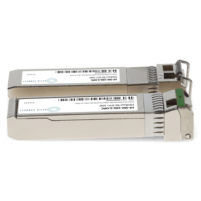1 Pair of Ubiquiti® UF-SM-10G-S Compatible TAA 10GBase-BX SFP+ Transceiver (SMF, 1270nmTx/1330nmRx and 1330nmTx/1270nmRx, 10km, LC, DOM)