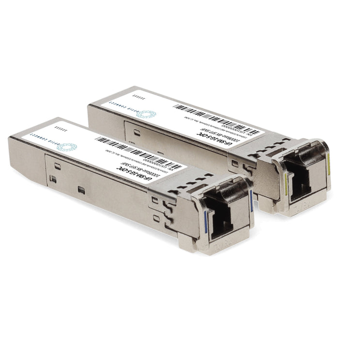 1 Pair of Ubiquiti® UF-SM-1G-S Compatible TAA 1000Base-BX SFP Transceiver (SMF, 1310nmTx/1550nmRx and 1550nmTx/1310nmRx, 3km, LC, DOM)