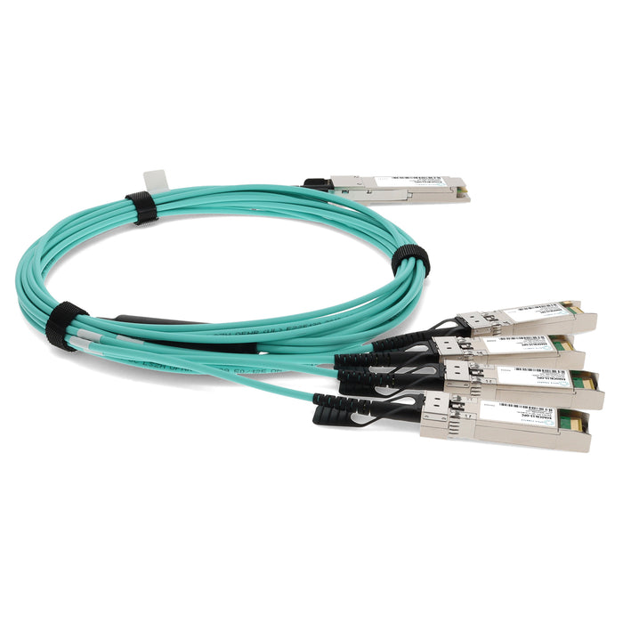Intel X4AOCBL15 Compatible TAA Compliant 40GBase-AOC QSFP+ to 4xSFP+ Active Optical Cable (850nm, MMF, 15m)