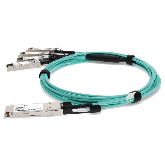 Intel X4AOCBL3 Compatible TAA Compliant 40GBase-AOC QSFP+ to 4xSFP+ Active Optical Cable (850nm, MMF, 3m)