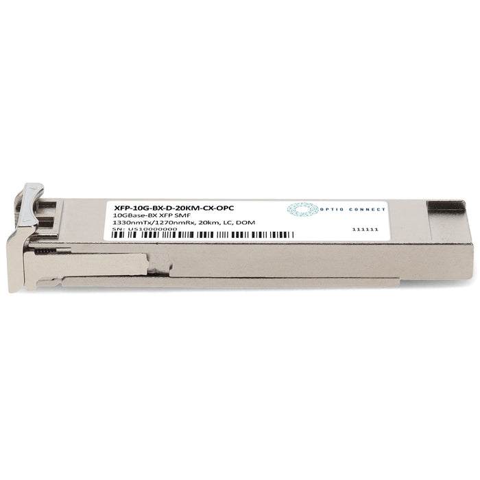 Calix® Compatible TAA 10GBase-BX XFP Transceiver (SMF, 1330nmTx/1270nmRx, 20km, LC, DOM)